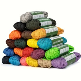 Resim 30m Yüksek Dayanıklı Polyester Halat/1181.1 inç 7 İplikli Çekirdek, 4mm Halat, 249.48 KG Çekme Gücü, DIY El İşleri, Kamp, Giyim, Dekorasyon için Uygun, Karışık Renk Çok Amaçlı Pratik Halat 