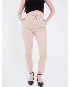 Resim Tam Kalıp Basic Eşofman Pantolon - Bej 