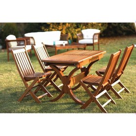 Resim Avşa Side Ahşap Masa Sandalye Takımları - 70x160 4 Kişilik 