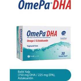 Resim OmePa DHA 30 Yumuşak Kapsül Omega 3 Balık Yağı Türkiye Menşeli Astaksantin İçerir 