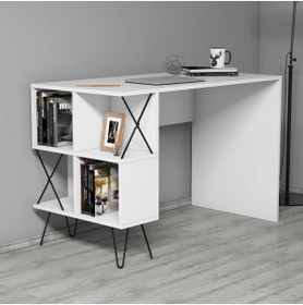 Resim Variant Mobilya Extra Duvar Raflı Çalışma Masası - Beyaz 