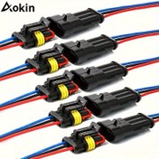 Resim 10 adet/5 takım erkek ve kadın fişler için 3-pinli tel konektörleri, hızlı fişleme, fiş ve çalıştır tel uçları arabalar, kamyonlar, motosikletler ve tekneler için. 