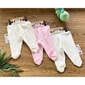 Resim 3'lü Penye Bebek Pijama Takım Puan Pembe Kahverengi 