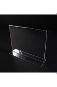 Resim KrcDisplay A6(10.5cmx15cm) Masaüstü T Tipi Yatay Pleksi Föylük Broşürlük Fiyatlık 