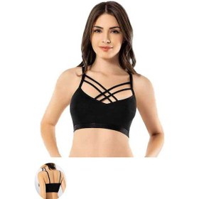 Resim Kota 3 Adet Dantelli Çapraz İpli Tül Model Büstiyer Çok Renkli 