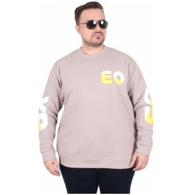 Resim Mocgrande Büyük Beden Bisiklet Yaka Sweat Double Face Pike Eo 25703 Bej Bej 