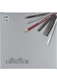 Resim Cretacolor Silver Box Premium Eskiz Seti Ahşap Kutu 17 Parça 4001 