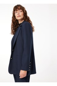 Resim Fabrika Boyfriend Lacivert - Beyaz Kadın Blazer F3WL-CKT3 