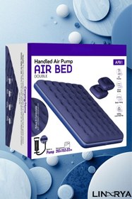 Resim linarya AFB1 Şişme Yatak Araba Ve Kamp Yatağı Çanta Elektrikli Pompa Tamir Kiti Ve Yastıklı Yatak Seti 