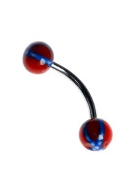 Resim Tdgr00864 Curved Barbel 316 L Bioplast Piercing K7 Çok Renkli 