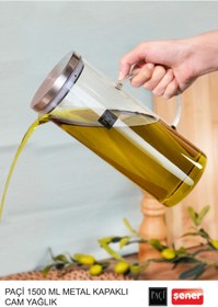 Resim Amentes Çelik Kapaklı Vakumlu Borosilikat Cam Yağlık Sirkelik Yağlık Etiket Hediye 