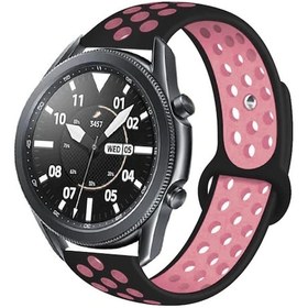 Resim Noktaks - Samsung Gear S3 22mm Uyumlu - Kordon Silikon Kordon Krd-02 - Siyah-rose Gold 