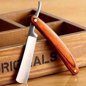 Resim Vintage Katlanır Ahşap Saplı Eski Tıraş Bıçağı Seti Paslanmaz Çelik Berber Jilet Düz Kenar Saç Alma Mutfak Hediye Aracı 
