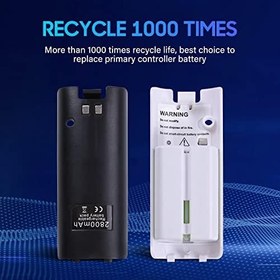 Resim Şarj Edilebilir Wii Uzaktan Piller, TechKen Şarj İstasyonu, Wii Denetleyicisi için 4'lü Paket 2800mAh Wii Şarj Edilebilir Pil Paketi, Nintendo Wii Denetleyicisi ile Uyumlu Wii Şarj Cihazı 