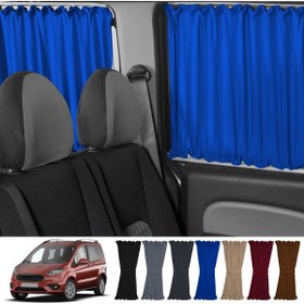 Resim Oto Pandami Fort Tourneo Courier 2014+ Uyumlu Mavi Raylı Oto Perde Takımı 