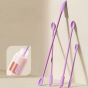 Resim 1 adet, silikon kozmetik krem kaşığı / spatula, çift başlı mini kozmetik spatula kutular ve şişeler için uygundur, kozmetik ve losyon kazıma araçları, pratik ve hijyenik kullanım 
