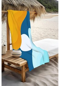 Resim Dijital Baskı Plaj Deniz Havlusu Soyut Desenli Peştamal Hvl0158 Renkli 