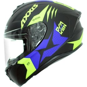 Resim Axxis Draken Rival Matt Fluor Yellow Full Face Kapalı Motosiklet Kaskı - Şeffaf Vizör 