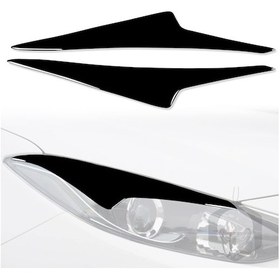 Resim Mazda Axela İçin Araba Far Kaşları 20142016 Araba Far Kaş Kapağı Dekoratif Far Çıkartma Şeritleri 