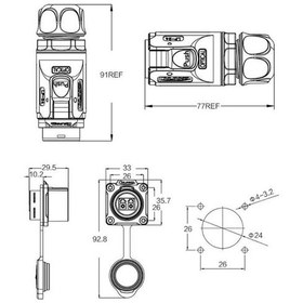 Resim Lp24-f0-lc-fc-3m-001 Su Geçirmez Fiber Optik Konnektör - Erkek 