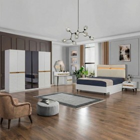 Resim Ece 6 Kapılı Başlıklı Yatak Odası Takımı (Karyolasız) 