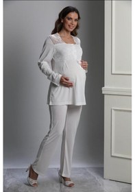 Resim Birolgaye 3018 Hamile Lohusa 3 Lü Pijama Sabahlık Tk 001 