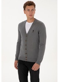 Resim U.s. Polo Assn. Erkek Gri Melanj Hırka Triko 50313702-vr086 Gri Melanj 