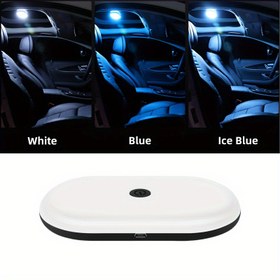 Resim LED Dokunmatik Araba Işığı, Bagaj Depolama Kutusu için Kablosuz Okuma Lambası, Lityum Polimer Pil ile USB Şarj Edilebilir, 5V Çalışma Gerilimi, Beyaz/Mavi/Buz Mavisi Seçenekleri 