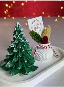 Resim Yılbaşı Çam Ağacı ve Mini Saksı Biblo Seti 