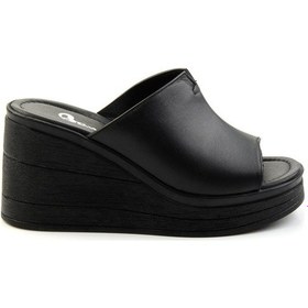Resim Siyah Leather Kadın Terlik K04040012603 Siyah 