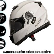 Resim Ncr Stars Çene Açılır Beyaz Kask Ece Belgeli Beyaz 