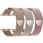Resim 3 adet iWatch Bantları için Metal File Bantlar 38mm 40mm 41mm 42mm 44mm 45mm 46mm 49mm Paslanmaz Çelik Manyetik Halka Bant iWatch Ultra/2 Serisi 10/9/8/SE/7/6/5/4/3/2/2/1 Erkek Kadın 