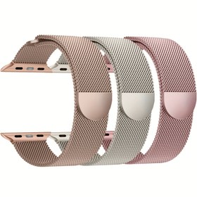 Resim 3 adet iWatch Bantları için Metal File Bantlar 38mm 40mm 41mm 42mm 44mm 45mm 46mm 49mm Paslanmaz Çelik Manyetik Halka Bant iWatch Ultra/2 Serisi 10/9/8/SE/7/6/5/4/3/2/2/1 Erkek Kadın 