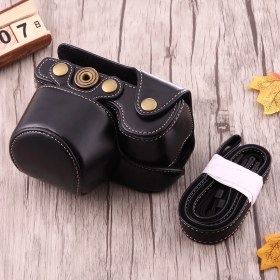 Resim Sony A6000 / A6300/ Nex 6 Için Tam Vücut Deri Kılıf Çantasiyah (Yurt Dışından) 