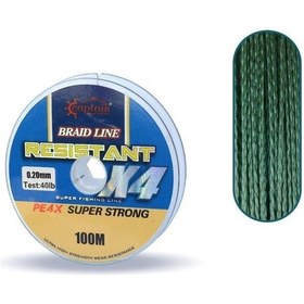 Resim Captain Resistant Pe 4 Kat İp Misina 100mt Yeşil 0 20 Mm 