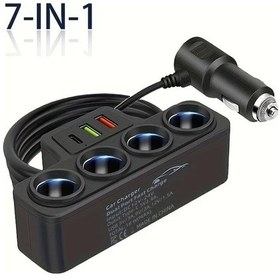 Resim Cordial B1 7si 1 Arada Araç Şarj Cihazı 4 Priz 2 Usb 1 Type C Hızlı Şarj 12v 24v Araç İçin 