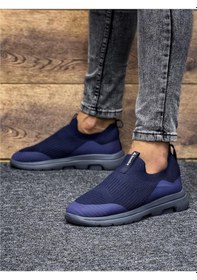 Resim Unisex Ortopedik Bağcıksız Triko Spor Ayakkabı-lacivert-227 Lacivert 