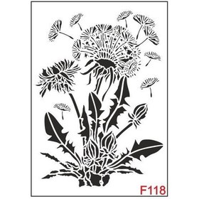 Resim Çiçek Desen Stencil Şablon 25X35 F-118 