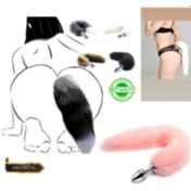 Resim Loveross Premium Metal - Tilki Kuyruklu Pembe Anal Plug 