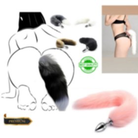 Resim Loveross Premium Metal - Tilki Kuyruklu Pembe Anal Plug 