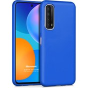 Resim Matte Silicone Huawei P Smart 2021 Kılıf Mavi Microsonic