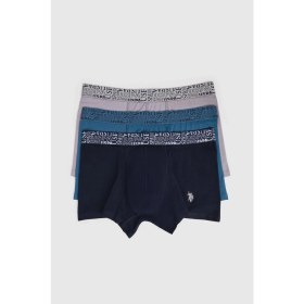 Resim U.s. Polo Assn. Erkek Lacivert Boxer İç Giyim Standart Fit Düz Desenli 1 Adet 50326473-VR033 