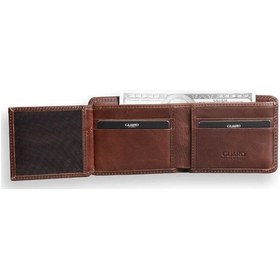 Resim Guard Leather Guard Antik Kahverengi Spor Özel Dikiş Desenli Deri Erkek Cüzdanı Çok Renkli 