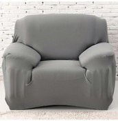 Resim Gri Streç Polyester Kanepe Koltuk Kılıfı Dekoratif Oturma Odası Toz Geçirmez Kanepe Kılıfı Ve Koruyucu Kılıf 