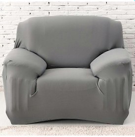 Resim Gri Streç Polyester Kanepe Koltuk Kılıfı Dekoratif Oturma Odası Toz Geçirmez Kanepe Kılıfı Ve Koruyucu Kılıf 