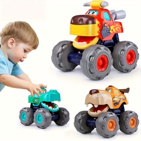 Resim İtme & Git Sürtünmeli Timsah Geri Çekmeli Leopar Araba Büyük Tekerlekli Hayvan Oyuncak Renk Rastgele Halloween Şükran Günü Noel Hediyesi Sevgililer Günü Doğum Günü Sürprizi 