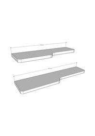 Resim Doğal Modern Organizer Düzenleyici 2'li Kıvrımlı Dekoratif Kitaplık Banyo Mutfak Duvar Rafı Meşe 