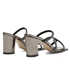 Resim Pierre Cardin ® | PC-52218-3478 Platin - Kadın Topuklu Terlik 