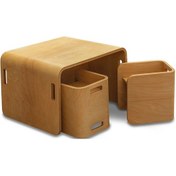 Resim Ens Kids Collection Flexy Çocuk Ahşap Masa & Sandalye Takımı Kahverengi 