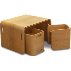 Resim Ens Kids Collection Flexy Çocuk Ahşap Masa & Sandalye Takımı Kahverengi 